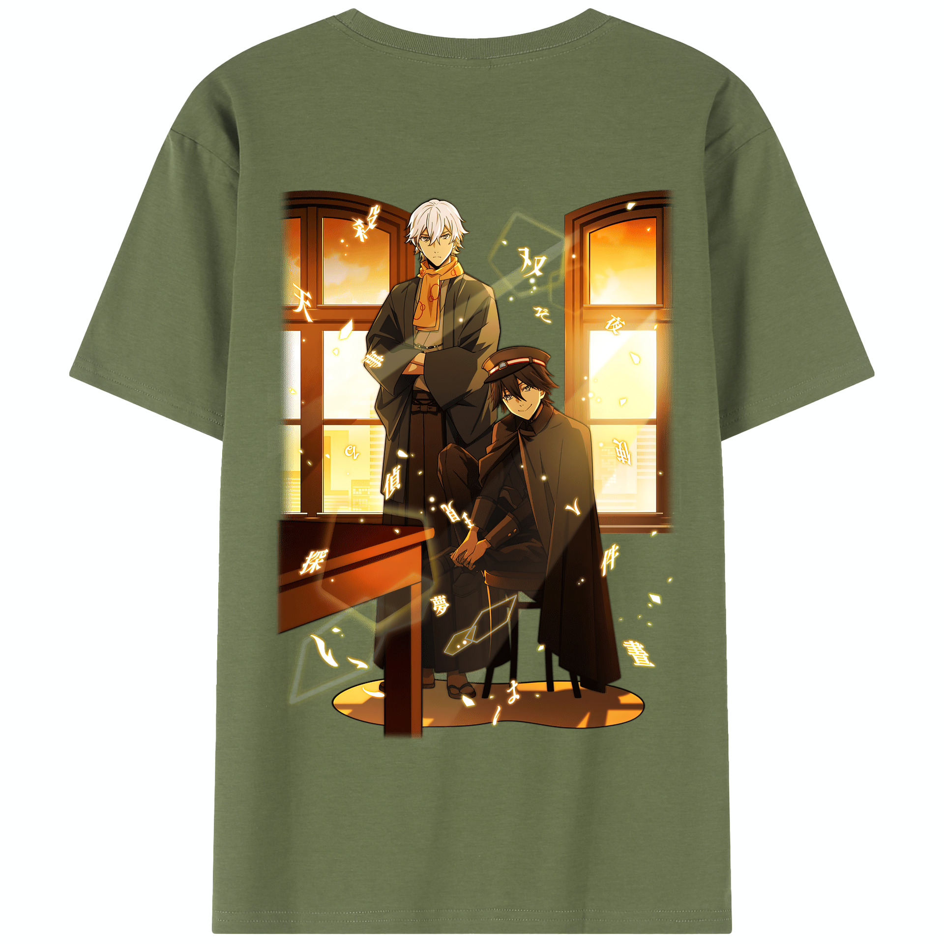 （画像用） 文豪ストレイドッグス Bungo Stray Dogs 綿100％半袖Tシャツ（背面プリント）